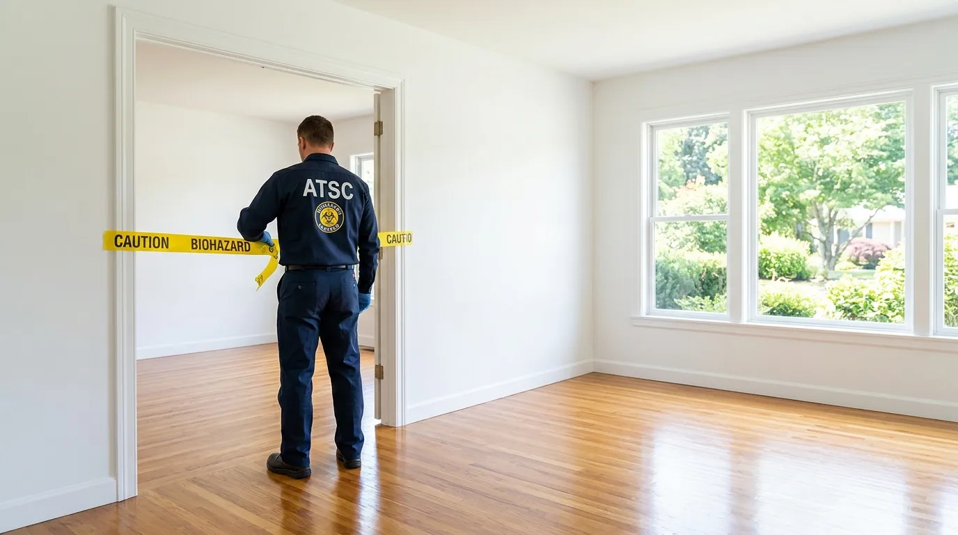 Certified biohazard cleanup crew performing Decomposition Cleanup in Pawcatuck